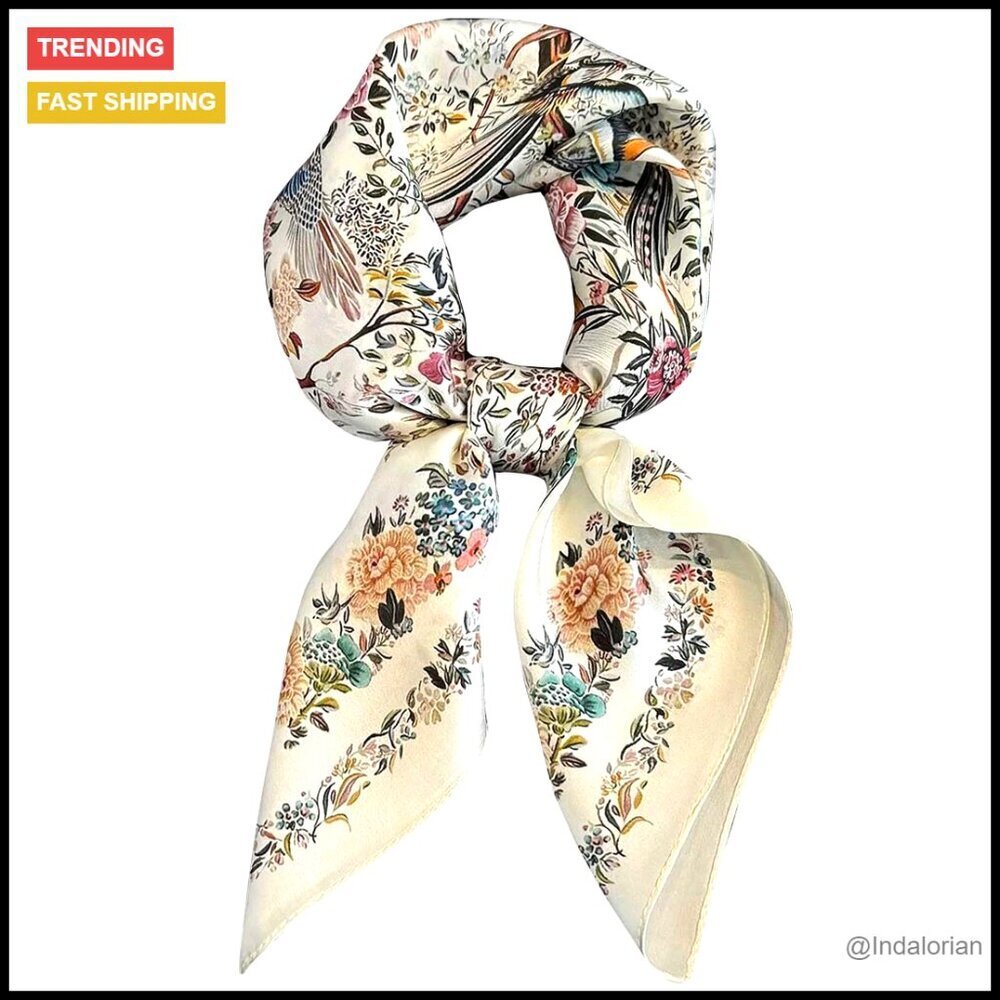 Silky Satin Scarf Elegant Lightweight Fashion Accessory Versatile Wear